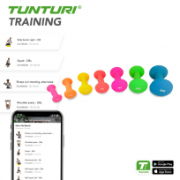 Гантели с неопреновым покрытием TUNTURI 2 кг красные